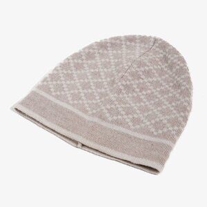 Gucci Beige Diamond Monogram Print Beanie Hat